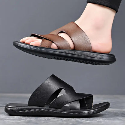 "ROMANA" Sandalias de verano para hombres transpirable, punta redonda estilo de vacaciones a la moda para uso diario y al aire libre