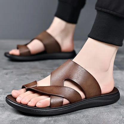"ROMANA" Sandalias de verano para hombres transpirable, punta redonda estilo de vacaciones a la moda para uso diario y al aire libre