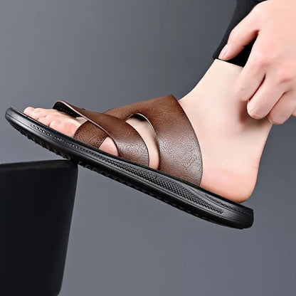"ROMANA" Sandalias de verano para hombres transpirable, punta redonda estilo de vacaciones a la moda para uso diario y al aire libre