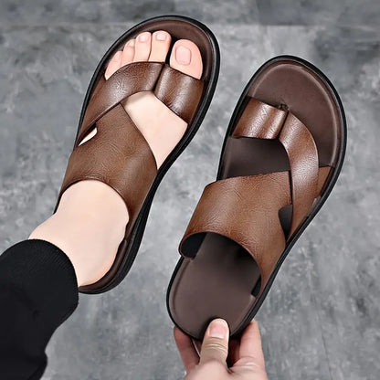 "ROMANA" Sandalias de verano para hombres transpirable, punta redonda estilo de vacaciones a la moda para uso diario y al aire libre